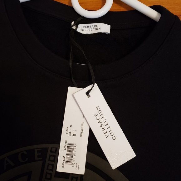 Rare Versace Collection Greek Logo Black Sweater - Picture 5 of 6